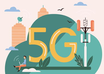 Grafische Darstellung 5G Mast